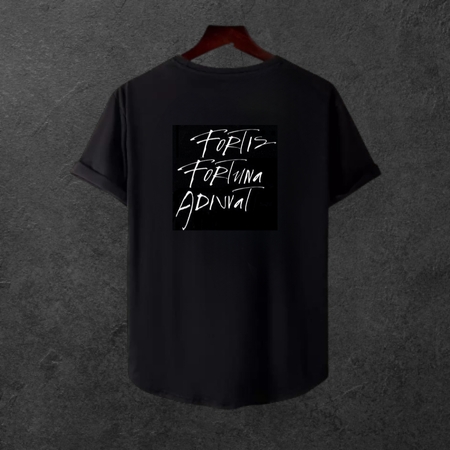  Unisex Oversize SİRT BASKİLİ  Modern Boy Pamuklu Etek Oval Siyah Baskili T-shirt