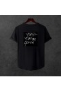  Unisex Oversize SİRT BASKİLİ  Modern Boy Pamuklu Etek Oval Siyah Baskili T-shirt