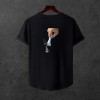 Unisex Oversize SİRT BASKİLİ  Modern Boy Pamuklu Etek Oval Siyah Baskili T-shirt