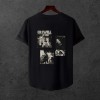  Unisex Oversize SİRT BASKİLİ  Modern Boy Pamuklu Etek Oval Siyah Baskili T-shirt