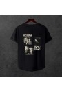  Unisex Oversize SİRT BASKİLİ  Modern Boy Pamuklu Etek Oval Siyah Baskili T-shirt
