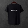 Unisex Oversize SİRT BASKİLİ Modern Boy Pamuklu Etek Oval Siyah Baskili T-shirt