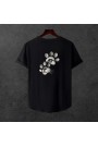  Unisex Oversize SİRT BASKİLİ  Modern Boy Pamuklu Etek Oval Siyah Baskili T-shirt
