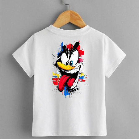 Çoçuk Oversize UNİSEX Baskili Sirt Baskili T-shirt Çoçuk Oversize UNİSEX Baskili Sirt Baskili T-shirt
