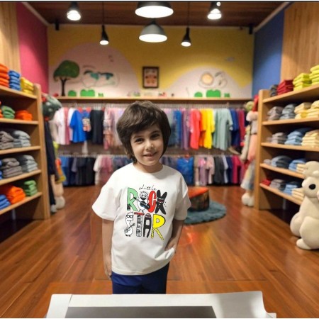 Çoçuk  Oversize Erkek Ön Baskili T-shirt
