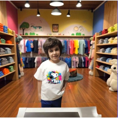 Çoçuk  Oversize Erkek Ön Baskili T-shirt