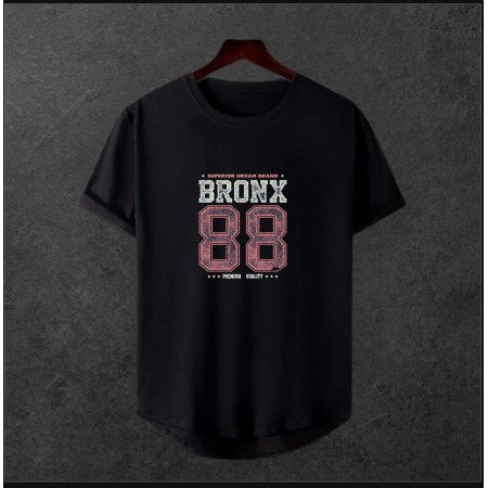  Unisex Oversize Modern Boy Pamuklu Etek Oval Siyah Baskili T-shirt