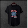  Unisex Oversize Modern Boy Pamuklu Etek Oval Siyah Baskili T-shirt