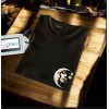  Unisex Oversize Modern Boy Pamuklu Etek Oval Siyah Baskili T-shirt