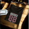  Unisex Oversize Modern Boy Pamuklu Etek Oval Siyah Baskili T-shirt