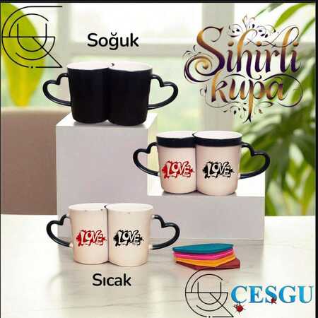 Sihirli Kupa 2li Kirmizi Set