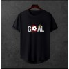  Unisex Oversize Modern Boy Pamuklu Etek Oval Siyah Baskili T-shirt