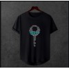  Unisex Oversize Modern Boy Pamuklu Etek Oval Siyah Baskili T-shirt