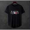  Unisex Oversize Modern Boy Pamuklu Etek Oval Siyah Baskili T-shirt